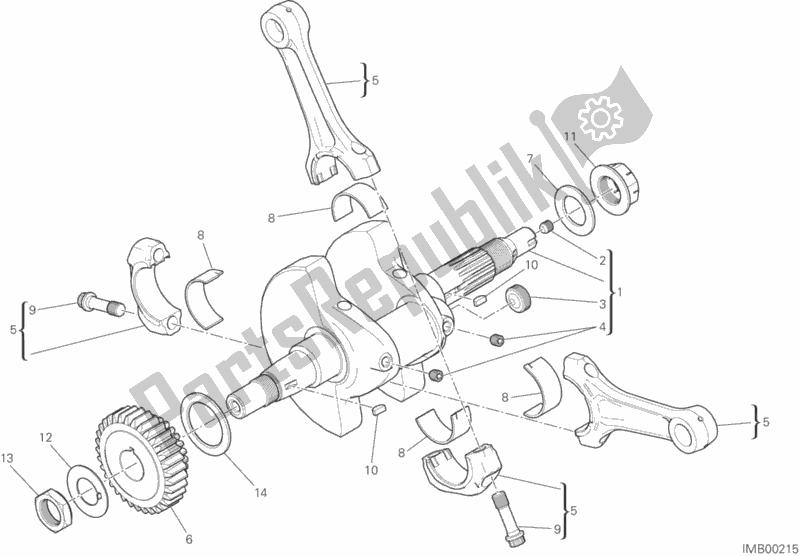 All parts for the Connecting Rods of the Ducati Scrambler Flat Track Thailand 803 2015